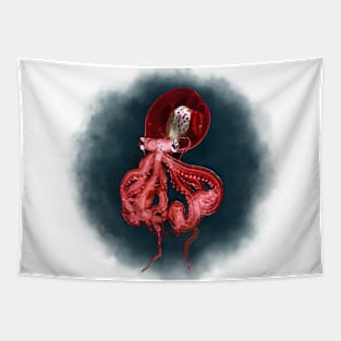 Cephalopod (red version) Tapestry