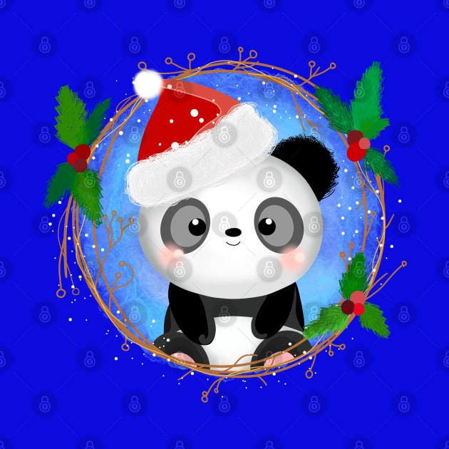 Cute little Christmas Panda by Miruna Mares