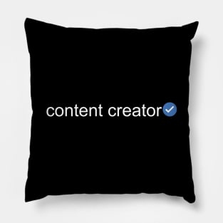 Verified Content Creator (White Text) Pillow