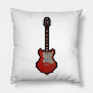 Tiled Pixel Red Pixie Guitar Upright Pillow