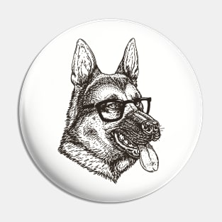 Smart German Shepherd Dog Pin