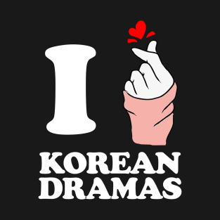 i love korean dramas finger heart white T-Shirt