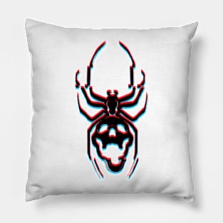 Skull Spider Cyber Glitch Pillow