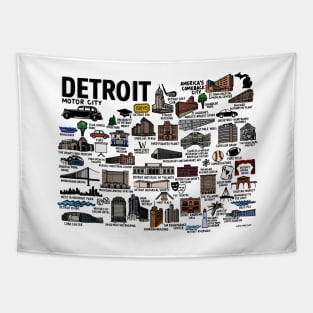 Detroit Map Tapestry