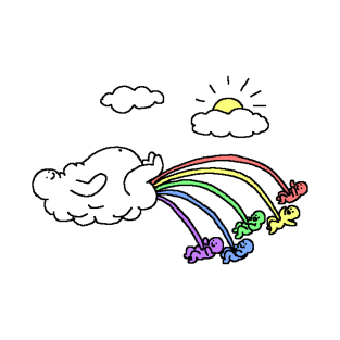 Clouds give birth to rainbow babies T-Shirt