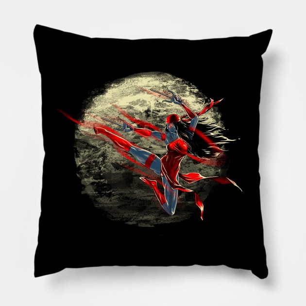 Elektra Ninja Warrior Pillow by Ionfox