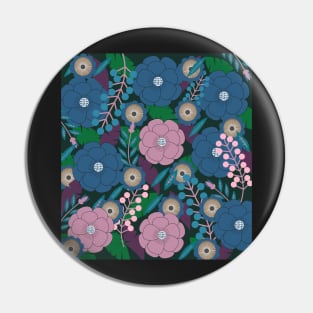 Floral garden in purple and blue Pin