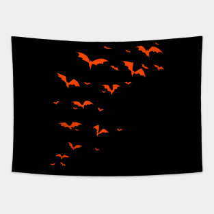 Colony of Flying Orange Bats Tapestry