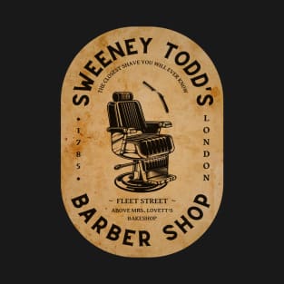 Sweeney | Barber Shop Logo w/ Background T-Shirt