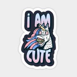 Crazy Unicorn Funny Cartoon Pony I am Cute Magnet