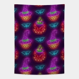 Neon Halloween design Tapestry