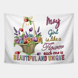 May Girl - Flower Basket Tapestry