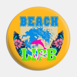 Beach Life Design Pin