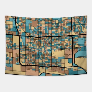 Phoenix Map Pattern in Mid Century Pastel Tapestry