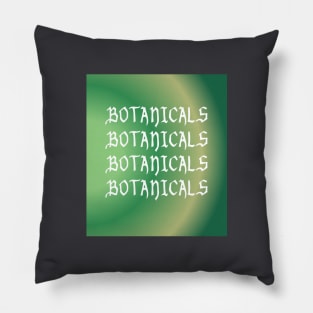 BOTANICALS typographic design with green background for gardening, botany | hoods, sweaters Pillow