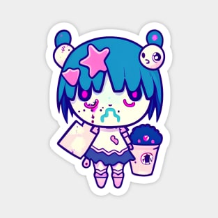 A CUTE KAWAI Zombie illustration design Magnet