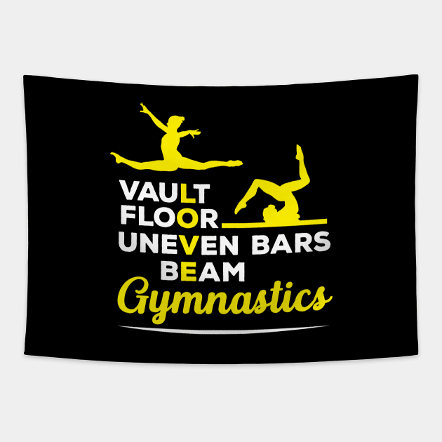 Gymnast Tshirt Love Gymanstics Vault Bars Beam Floor Tapestry by InnerMagic