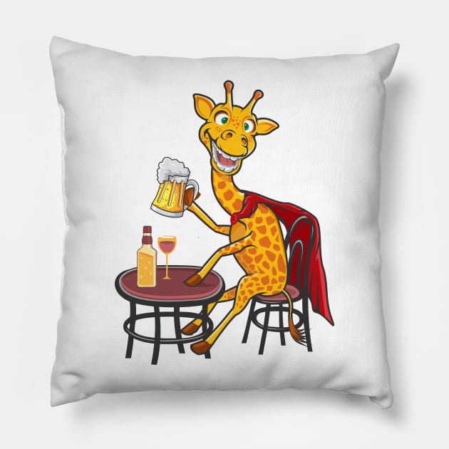 Giraffe Drinks Pillow by michony