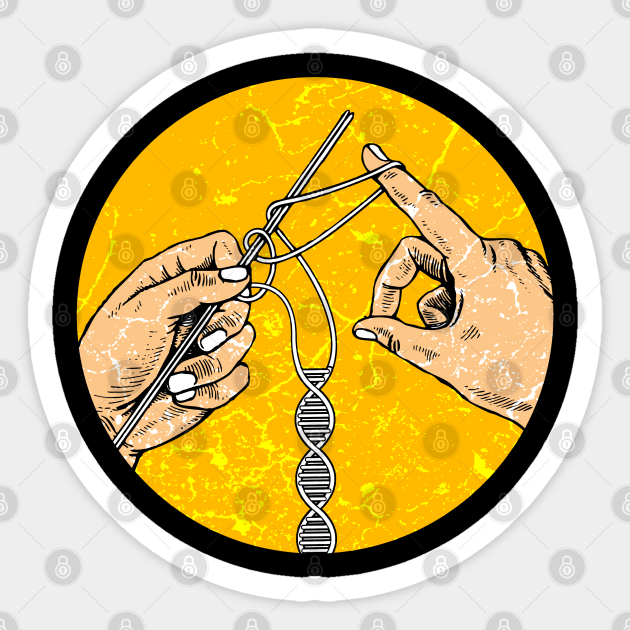 Dna Knitting Dna Sticker Teepublic
