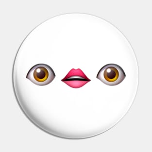 Shocked Emoji Eyes Pin