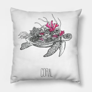 Coral turtle Pillow