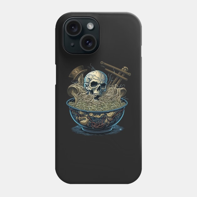 Pirate skull Ramen Bowl Japanese Noodles Phone Case by Zachariya420