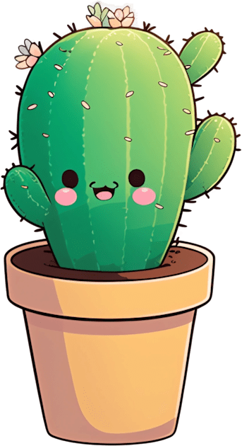 Cactus in a pot Kids T-Shirt by CutePlanetEarth