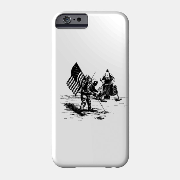 USA flag on the moon - space