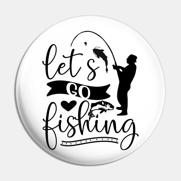 Wishing I Was Fishing - Less Talk More Fishing - Gift For Fishing Lovers, Fisherman - Black And White Simple Font Pin by Famgift