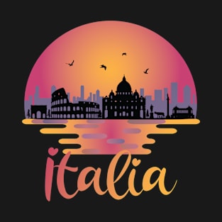 Italia - Italy Travel - Rome Skyline Landmarks T-Shirt