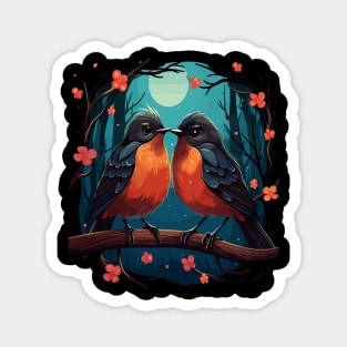 American Robin Couple Valentine Magnet