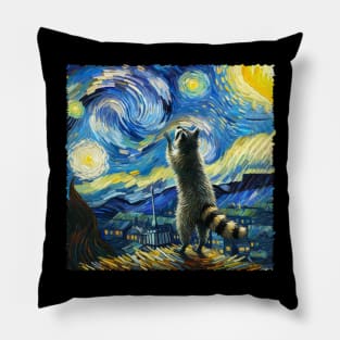 Galactic Guardian Raccoons Discover UFO Magic in Every Tee Pillow