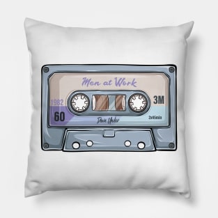 Men at Work Vintage Classic Cassette Tape Pillow