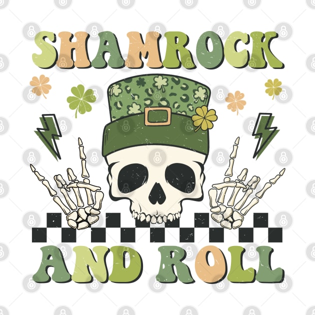 Shamrock And Roll Saint Patrick's Day Skull by ThriceCursedPod