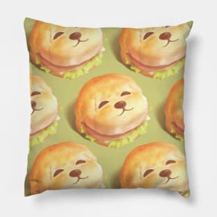 Smile Dog Burger Pattern Pillow