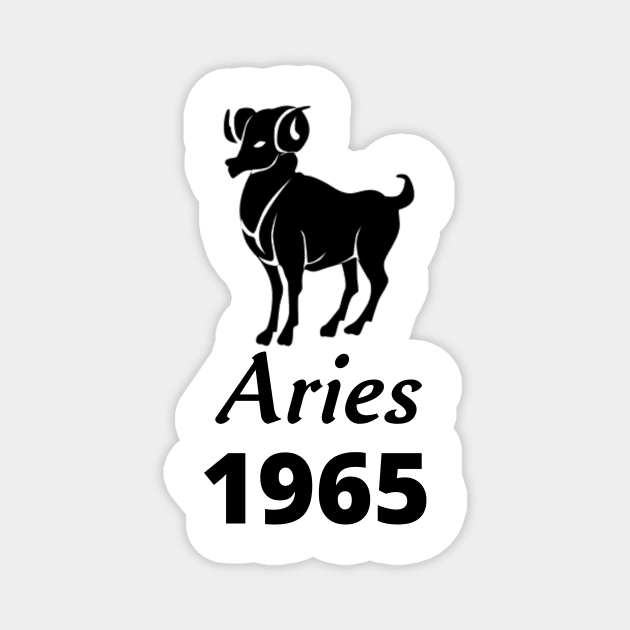 Black Aries Zodiac 1965 Magnet by Down Home Tees