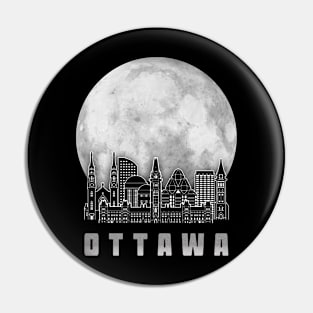 Ottawa Canada Skyline Full Moon Pin