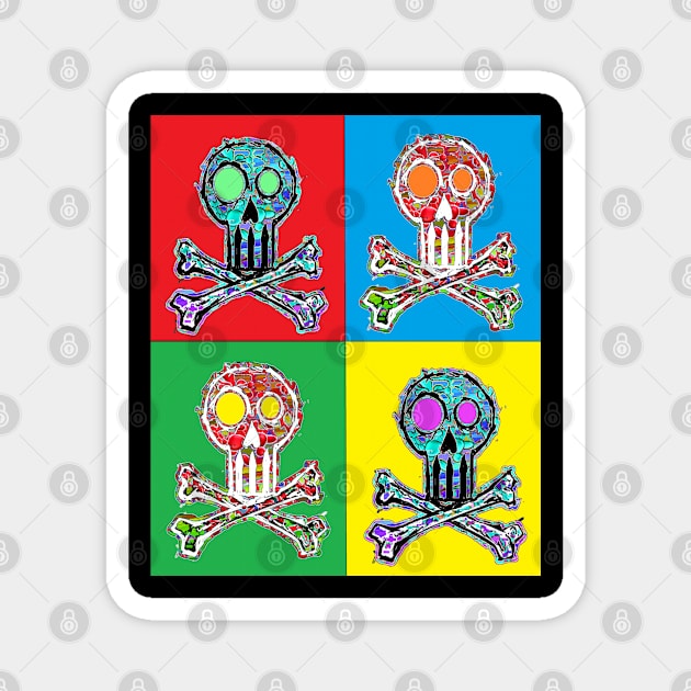 pop art skull art pop Magnet by LowEndGraphics