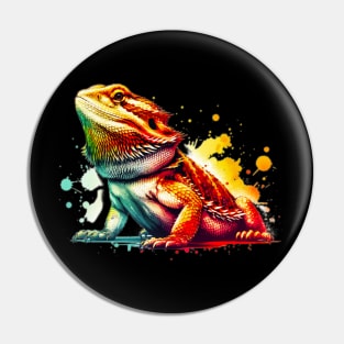 Watercolor Bearded Dragon Pin