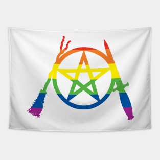 Rainbow Pride Pent, Besom, & Blade Tapestry