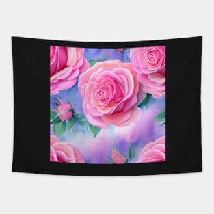 Watercolor rose pattern design Tapestry