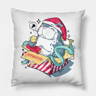 Christmas seal of approval pun Pillow