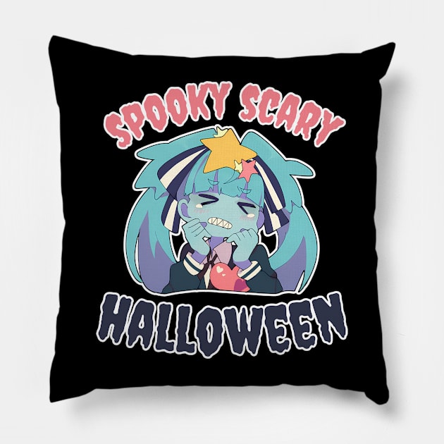 Spooky Scary Hallwoeen Pillow by the-Bebop