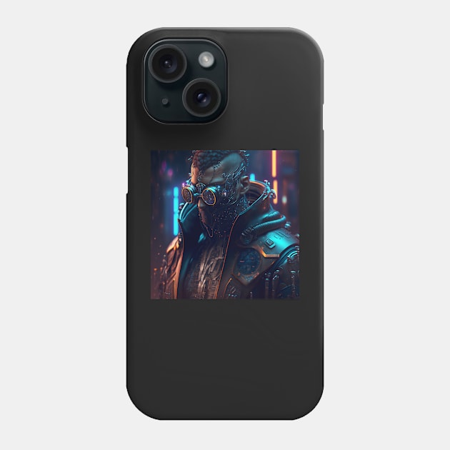 Post Apocalyptical Cyberpunk Gunslinger Phone Case by AICreateWorlds