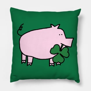 Saint Patricks Day Pig with Shamrock Pillow