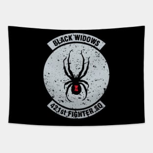 421st Fighter SQ "Black Widows" Vintage Insignia Tapestry