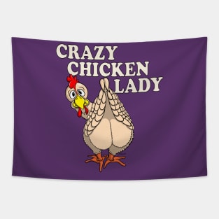 Funny Chicken Shirt CRAZY CHICKEN LADY Tapestry