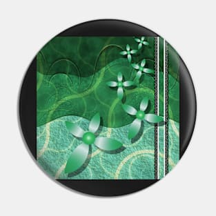 Emerald Scrapbooking Fractal Floral Pin