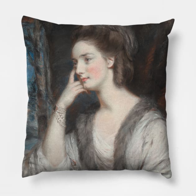 Charlotte, Lady Watkin Williams-Wynn, Daniel Gardner Pillow by Dark Academic Art