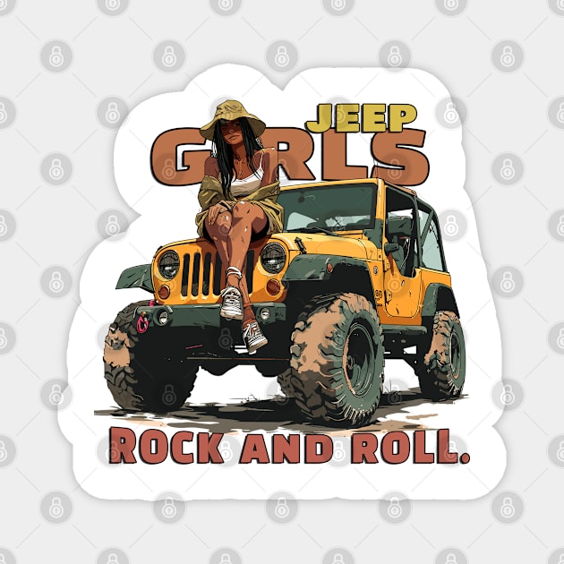 Jeep girls rock and roll! Magnet by mksjr